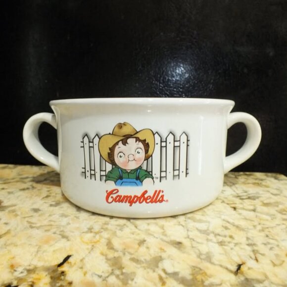 Vintage 2001 Campbell’s Soup Kid’s Bowl Coffee Mug Cup Houston Harvest - Picture 1 of 4
